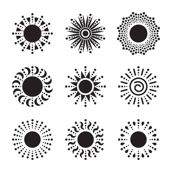 Zon vector icons set — Stockvector