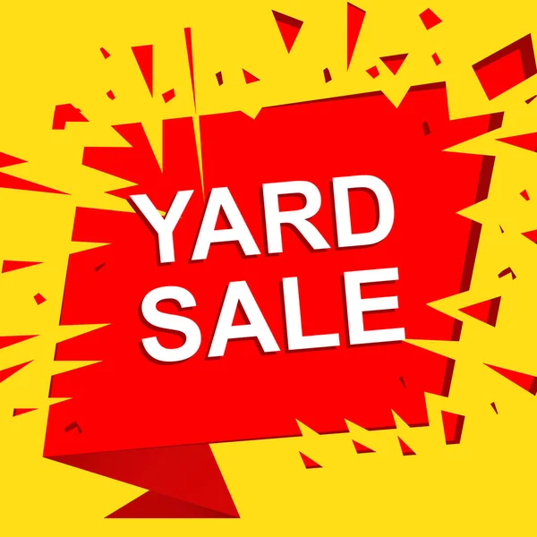 Nagy eladó poszter Yard Sale szöveggel. Vector-banner reklám — Stock Vector