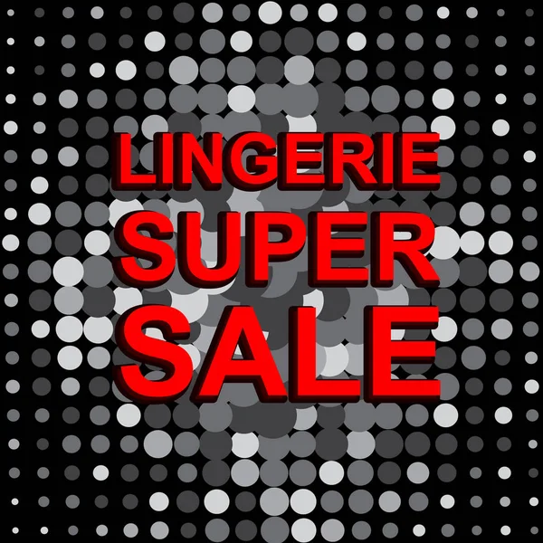 Grande affiche de vente avec LINGERIE SUPER SALE texte. Bannière vectorielle publicitaire — Image vectorielle