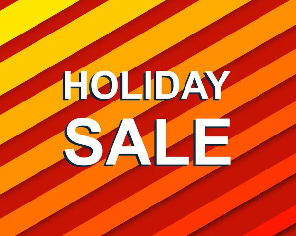 Piros csíkos eladó poszter Holiday Sale szöveggel. Reklám banner — Stock Vector