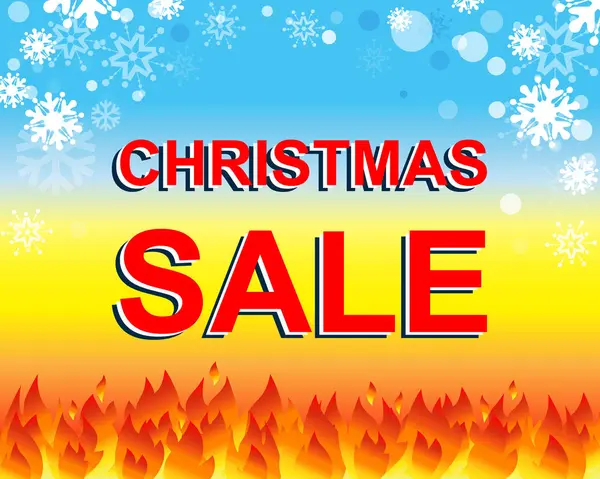 Nagy téli eladás poszter karácsonyi eladó szöveggel. Vector-banner reklám — Stock Vector