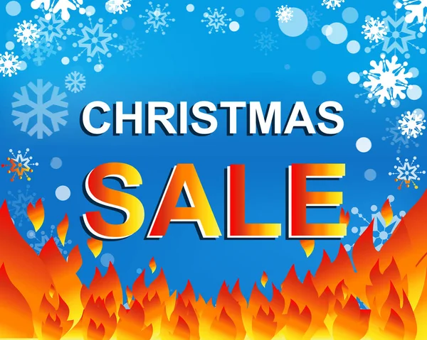 Nagy téli eladás poszter karácsonyi eladó szöveggel. Vector-banner reklám — Stock Vector