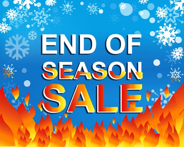 Nagy téli eladás poszter a szöveg végén a szezonban eladásra. Vector-banner reklám — Stock Vector
