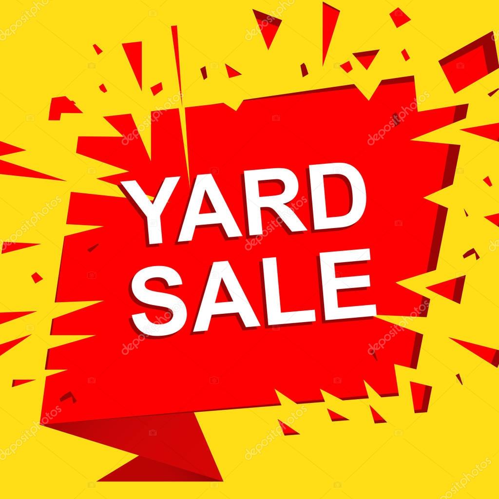 Big sale poster with YARD SALE text. Advertising vector banner Intended For Yard Sale Flyer Template