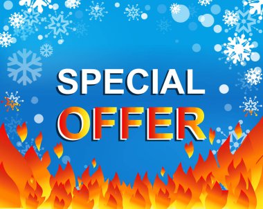 Büyük kış satış poster özel teklif satış metin ile. Reklam vektör afişi