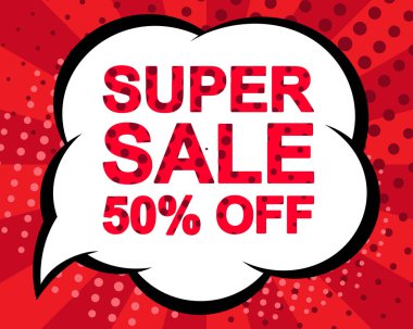 Büyük kış satış poster Super satış ile yüzde 50 metin kapalı. Reklam vektör afişi