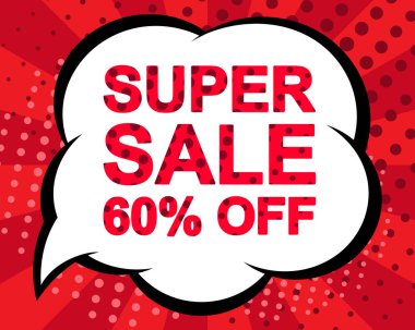 Büyük kış satış poster süper Satılık ile 60 oranında Off metin. Reklam vektör afişi
