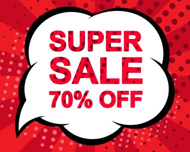 Büyük kış satış poster Super satış ile yüzde 70'i metin kapalı. Reklam vektör afişi