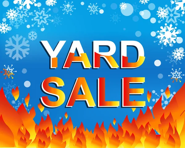 Nagy téli eladás poszter Yard Sale szöveggel. Vector-banner reklám — Stock Vector