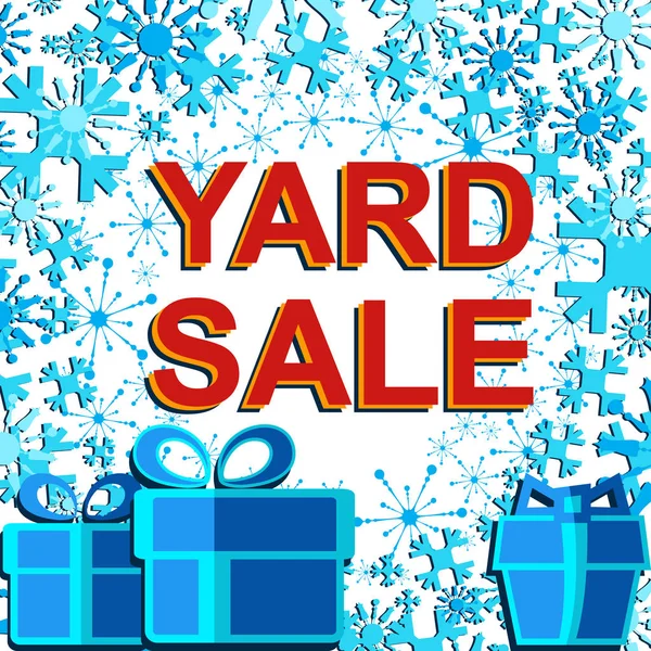 Nagy téli eladás poszter Yard Sale szöveggel. Vector-banner reklám — Stock Vector