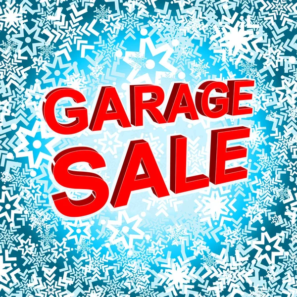 Nagy téli eladás poszter garázs eladó szöveggel. Vector-banner reklám — Stock Vector
