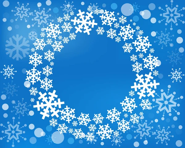 Snowflake vector wreath isolated — Stock Vector