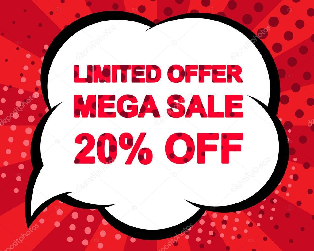 Big Winter Sale Poster With Limited Offer Mega Sale 20 Percent Off