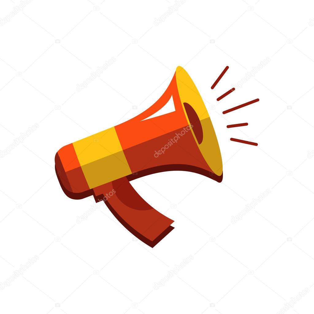 Flat vector icon of megaphone for social media marketing concept