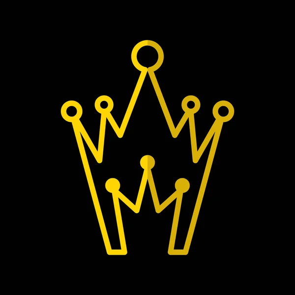 Krone-Ikone im flachen Stil — Stockvektor
