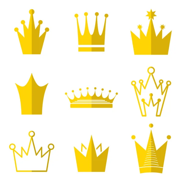 Lapos stílusú korona ikonra — Stock Vector