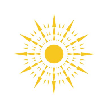Güneş izole simge vektör