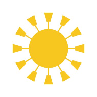 Güneş izole simge vektör