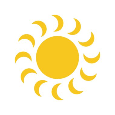 Güneş izole simge vektör