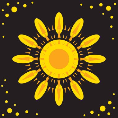 Güneş izole simge vektör