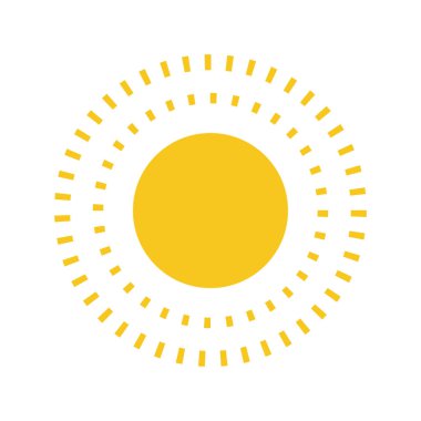 Güneş izole simge vektör