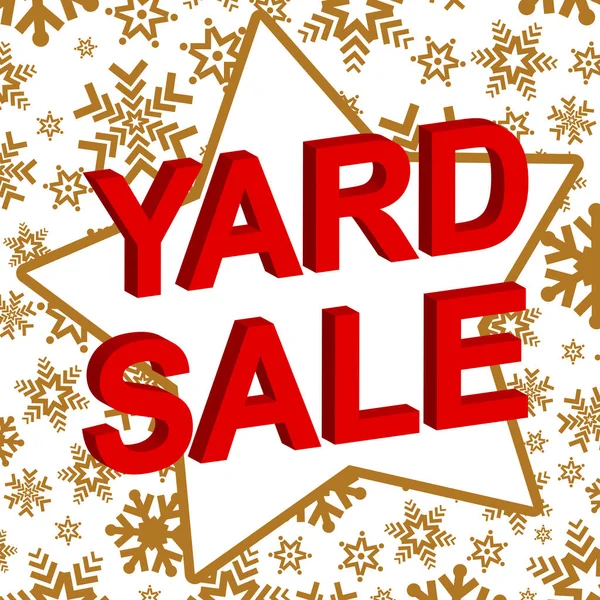 Téli értékesítése poszter Yard Sale szöveggel. Vector-banner reklám — Stock Vector