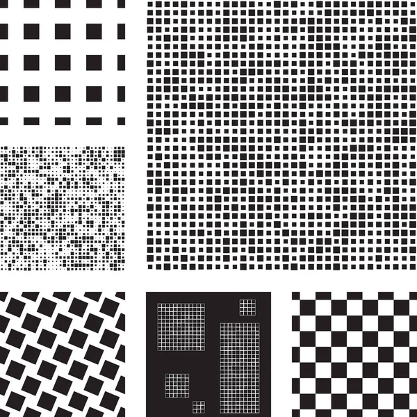 Reihe abstrakter Muster mit Quadraten — Stockvektor