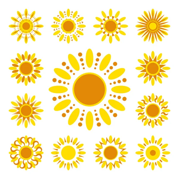 Güneş vektör simge kümesi