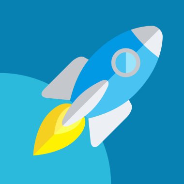 İzole roket ya da uzay gemisi düz simgesi