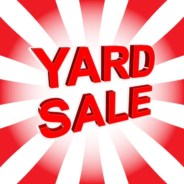 Rotes Verkaufsplakat mit Yard Sale Text. Werbebanner — Stockvektor