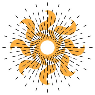 Güneş izole simge vektör