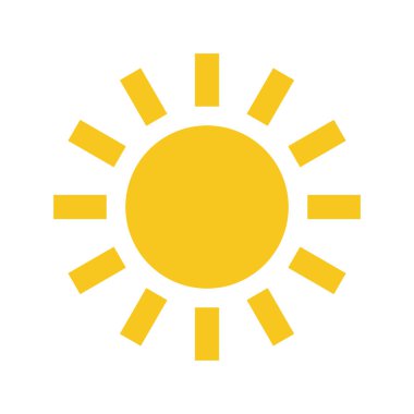 Güneş izole simge vektör