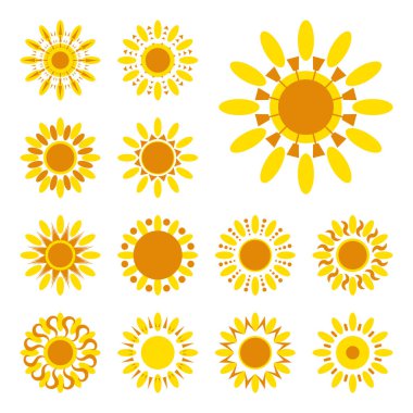 Güneş vektör simge kümesi