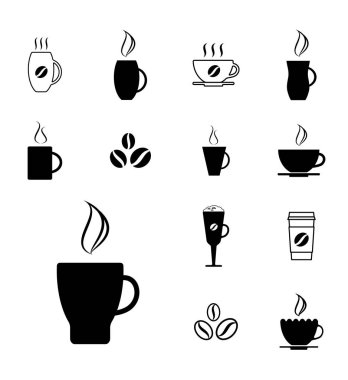 Farklı kahve fincanı simge kümesi