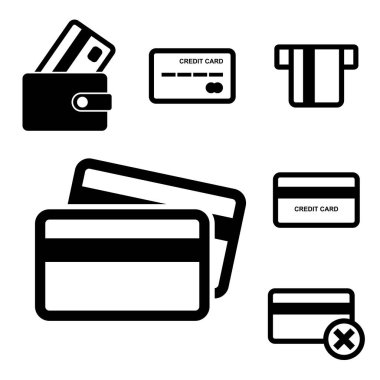 Kredi kartı vektör Icon Set