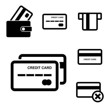 Kredi kartı vektör Icon Set
