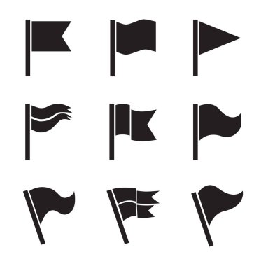 Bayrak vektör simgesi izole ayarla