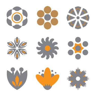 Basit çiçek vektör simgeler farklı şekiller