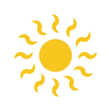 Güneş izole simge vektör