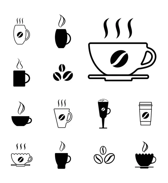 Set verschiedener Kaffeetassen-Symbole — Stockvektor