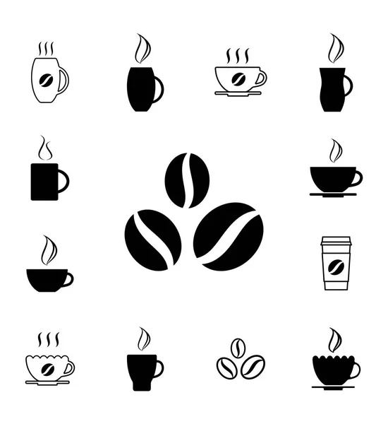 Set of Different Coffee Cup Icons - Stok Vektor