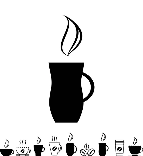 コーヒー カップの黒いアイコン — ストックベクタ