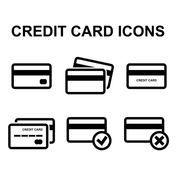 Kreditkort Vector Ikonuppsättning — Stock vektor