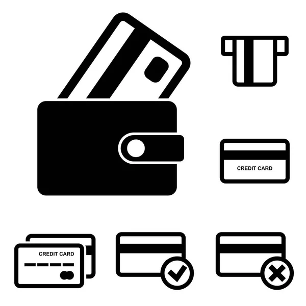Set di icone vettoriali con carta di credito — Vettoriale Stock