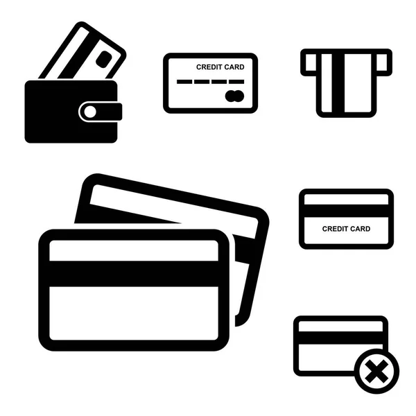 Kreditní karty vektorový sada ikon — Stockový vektor