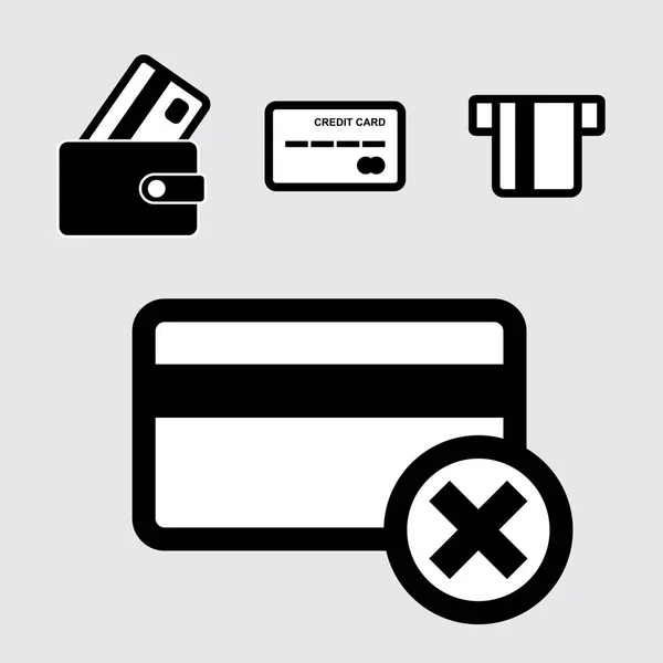 Set di icone vettoriali con carta di credito — Vettoriale Stock