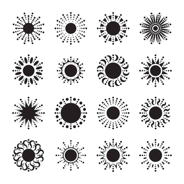 Conjunto de iconos vectoriales solares — Archivo Imágenes Vectoriales