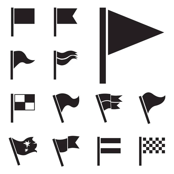 Vlag Vector Icon Set geïsoleerd — Stockvector