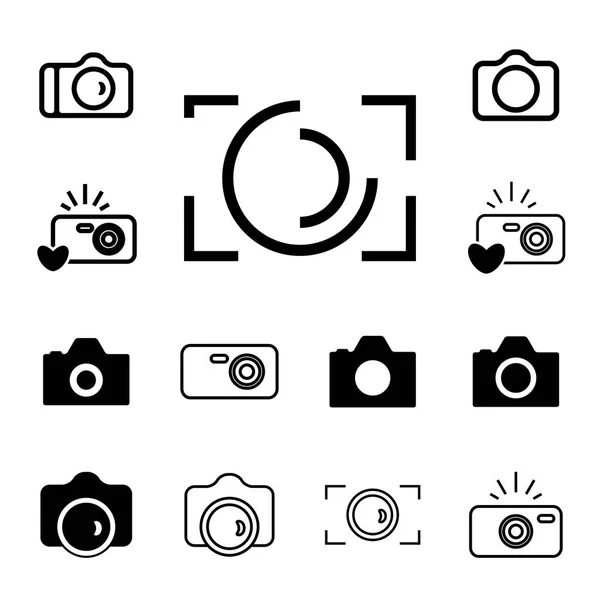 Ícones de câmera Isolados ou Instantâneo Fotografia Conceito — Vetor de Stock