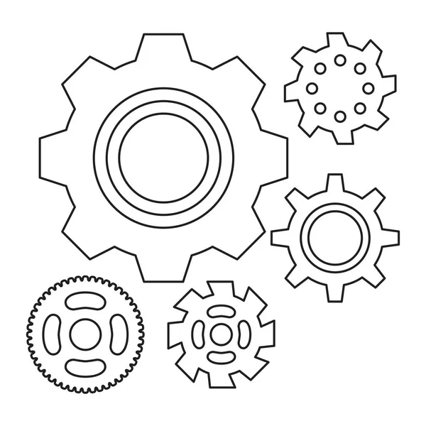 Ilustração do vetor do ícone da engrenagem ou da engrenagem — Vetor de Stock